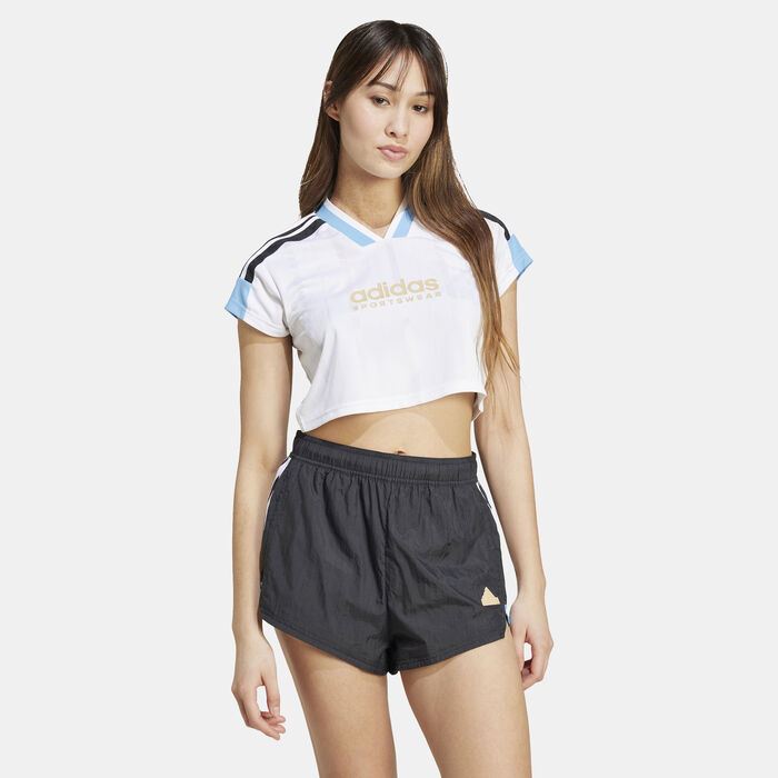 adidas Women's Tiro Cut 3-Stripes Cropped Jersey White adidas Women's Tiro Cut 3-Stripes Cropped Jersey White image number 0