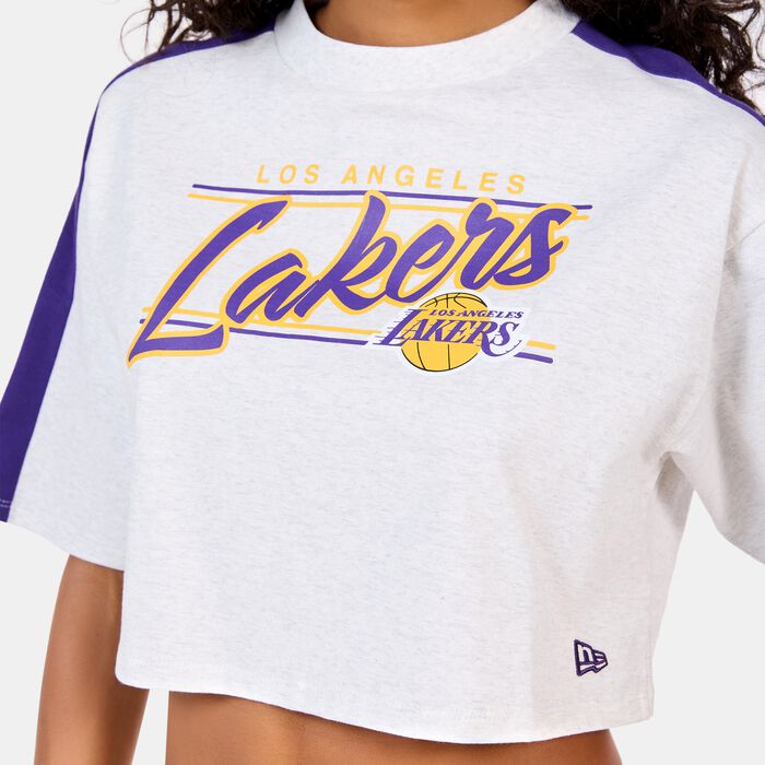 New Era Women's NBA Los Angeles Lakers Colourblock Crop Top Grey New Era Women's NBA Los Angeles Lakers Colourblock Crop Top Grey image number 3