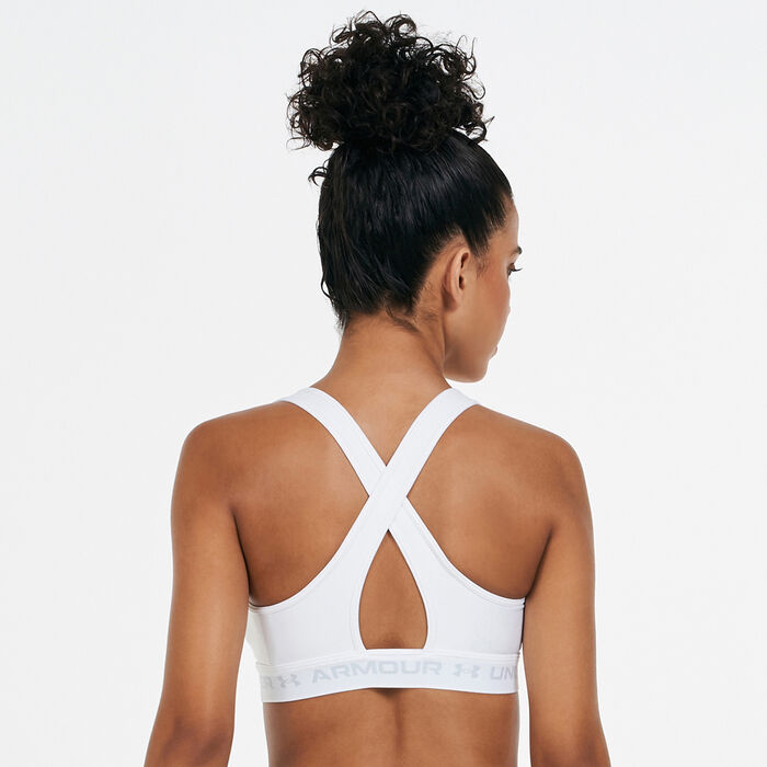 Under Armour Women's Armour Medium-Support Training Sports Bra White Under Armour Women's Armour Medium-Support Training Sports Bra White image number 1