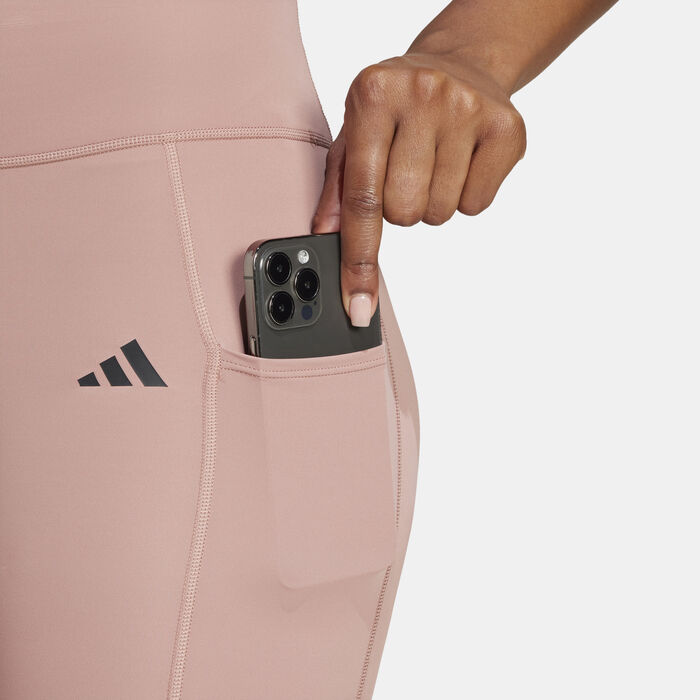 adidas Women's Optime 3-Stripes Leggings Pink adidas Women's Optime 3-Stripes Leggings Pink image number 3