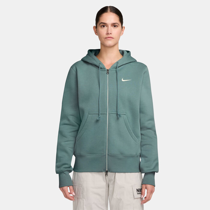 Nike Women's Sportswear Phoenix Fleece Full-Zip Hoodie Green Nike Women's Sportswear Phoenix Fleece Full-Zip Hoodie Green image number 0
