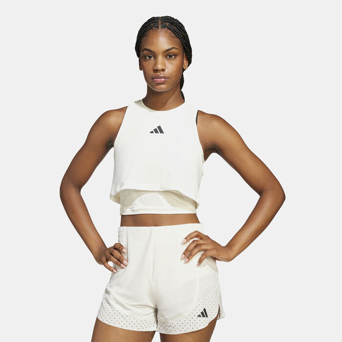 adidas Women's Cool Intensity 2-In-1 Training Tank Top White adidas Women's Cool Intensity 2-In-1 Training Tank Top White image number 0