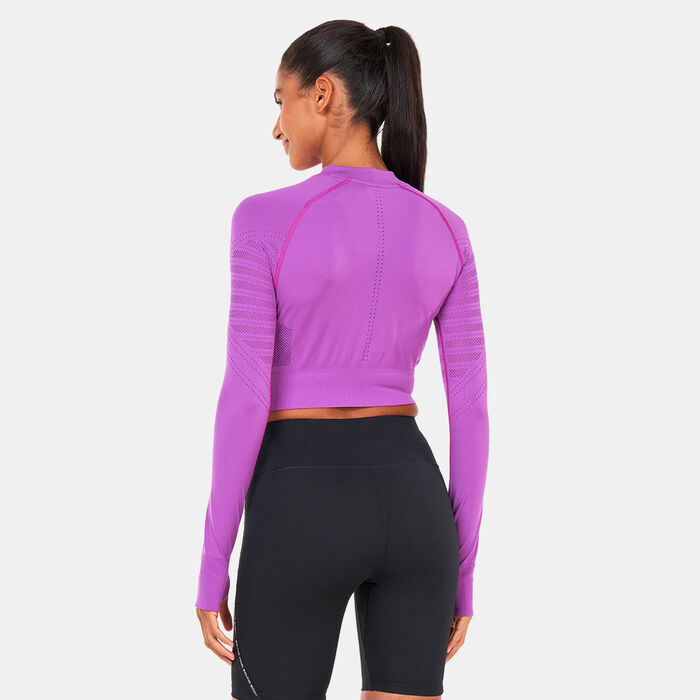 ASICS Women's Seamless Crop Top Purple image number 1