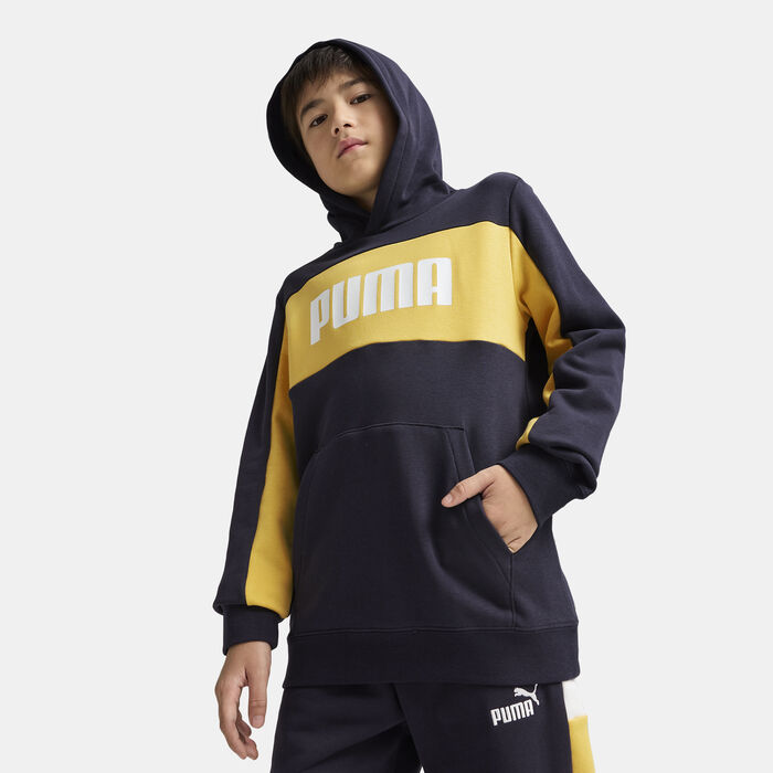 PUMA Kids' Essentials Block Hoodie Blue PUMA Kids' Essentials Block Hoodie Blue image number 0
