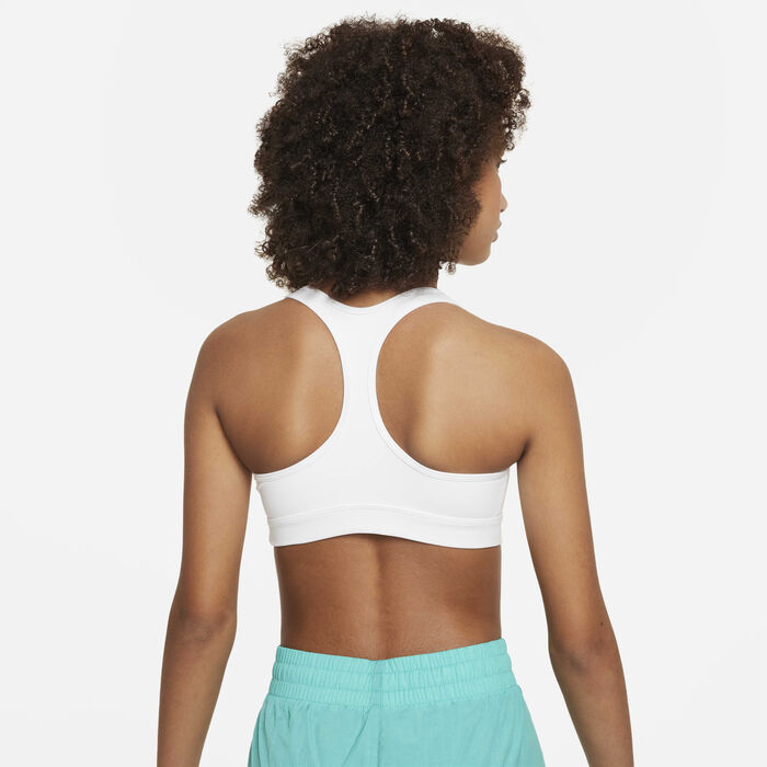 Nike Kids' Swoosh Medium-Support Sports Bra White Nike Kids' Swoosh Medium-Support Sports Bra White image number 1
