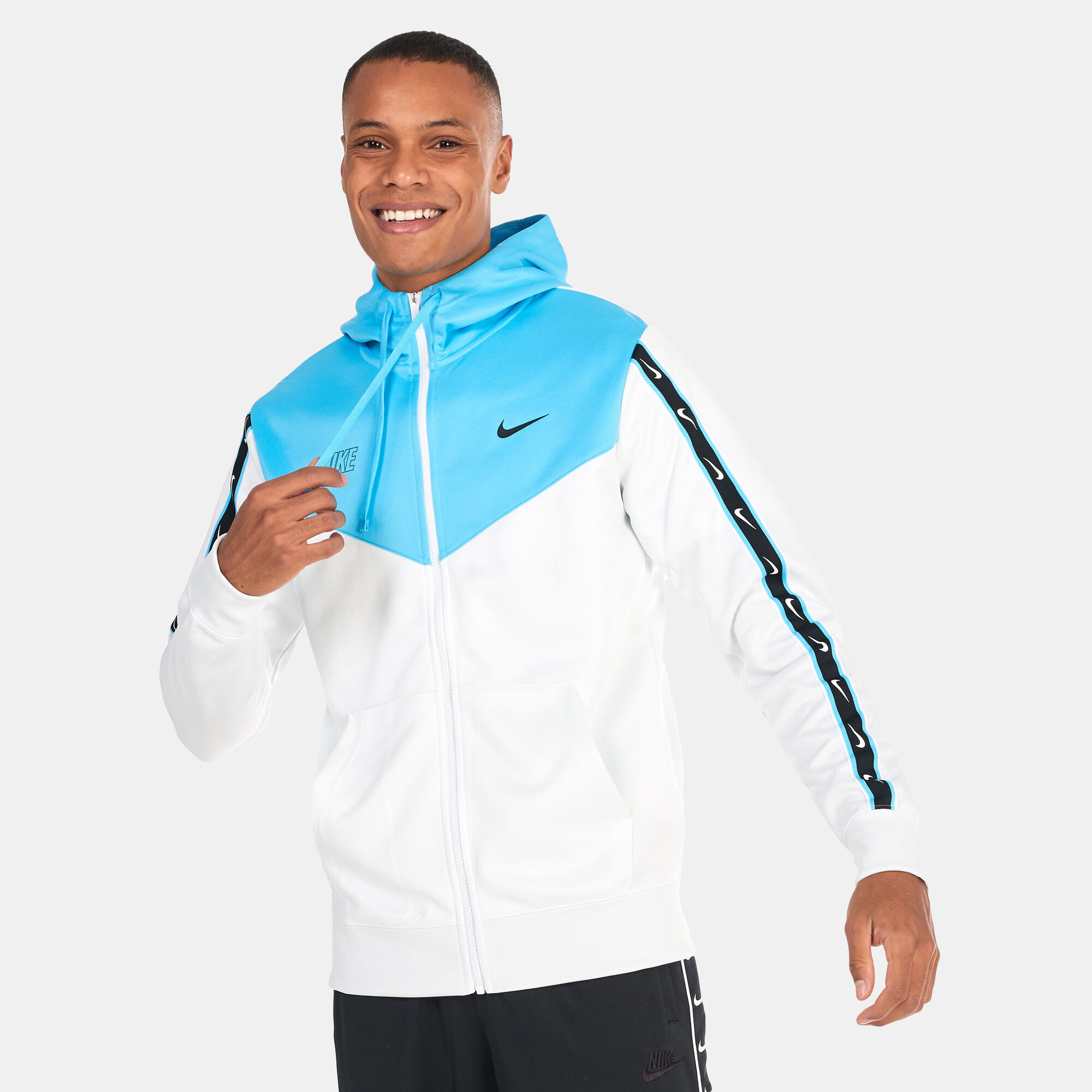 Buy Nike Men s Sportswear Repeat Full Zip Hoodie Multi Color in