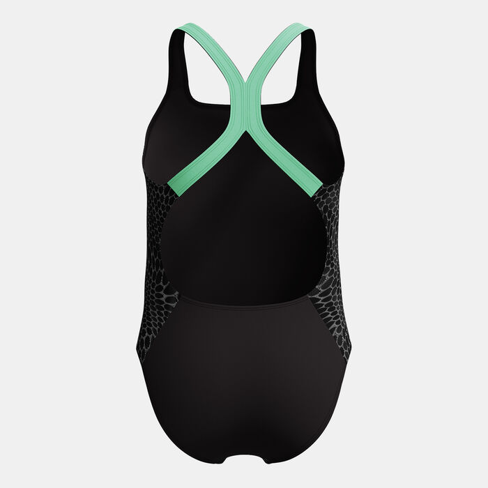 Speedo Kids' Powerback One-Piece Swimsuit Black image number 1