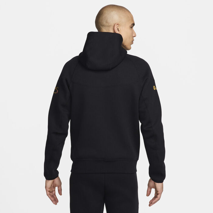 Nike Men's F.C. Barcelona Tech Fleece Windrunner Football Full-Zip Hoodie Black Nike Men's F.C. Barcelona Tech Fleece Windrunner Football Full-Zip Hoodie Black image number 1