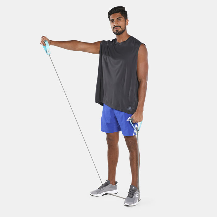 adidas Men's AEROREADY 3-Stripes 8-Inch Shorts Blue adidas Men's AEROREADY 3-Stripes 8-Inch Shorts Blue image number 2