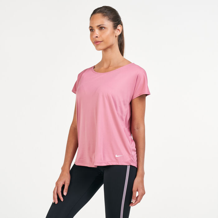 Nike Women's Pro Dri-FIT Essential Elastika T-Shirt Black Nike Women's Pro Dri-FIT Essential Elastika T-Shirt Black image number 0