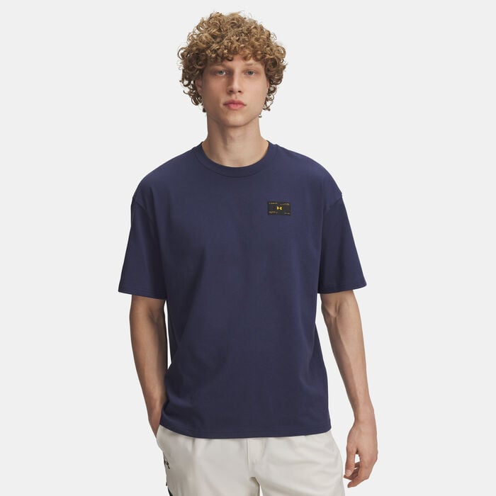 Under Armour Men's Woven Label Heavyweight T-Shirt Blue Under Armour Men's Woven Label Heavyweight T-Shirt Blue image number 0