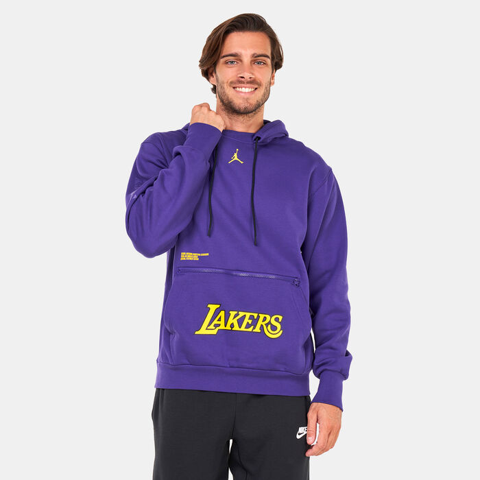 Jordan Men's NBA Los Angeles Lakers Courtside Statement Edition Fleece Hoodie Purple image number 0