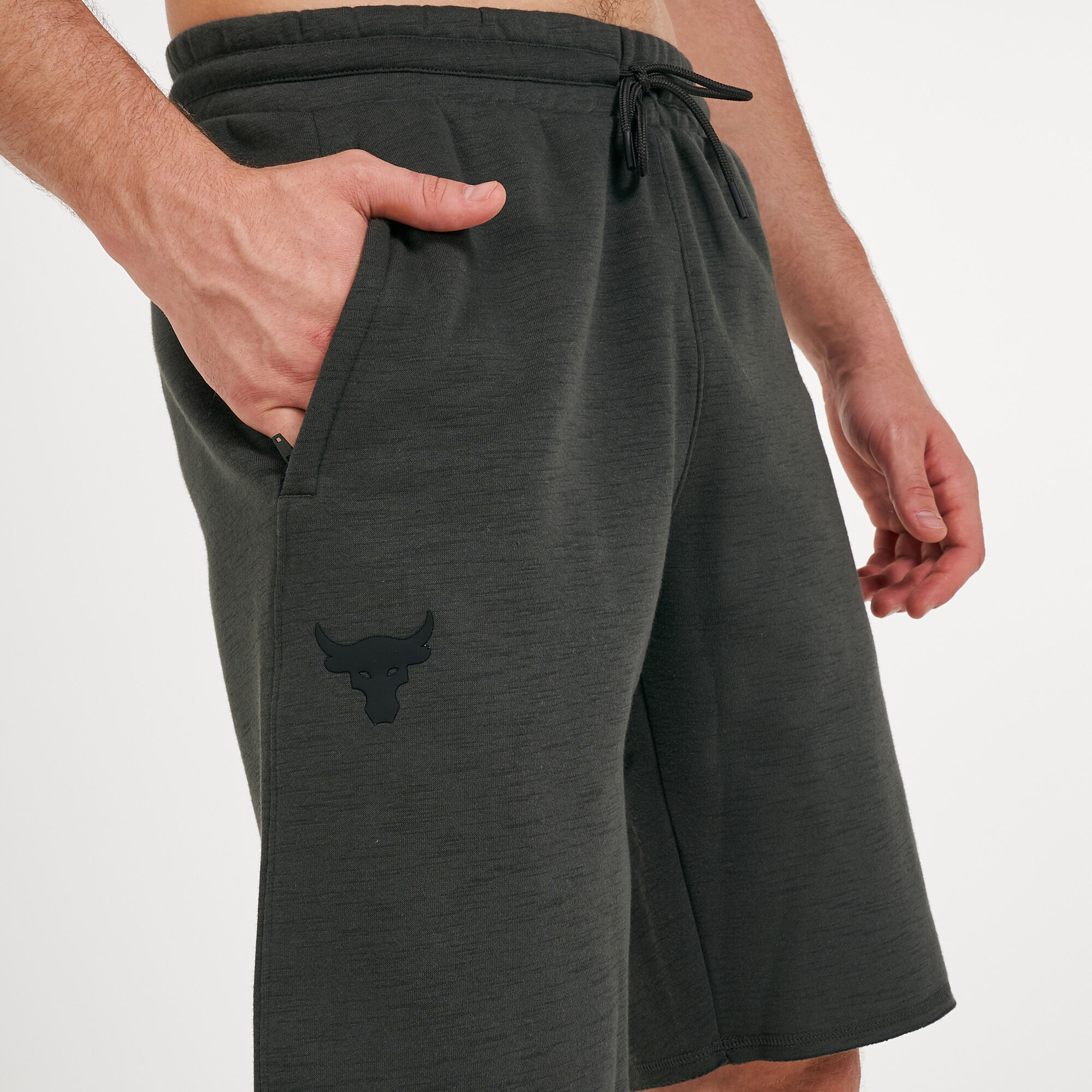 Under Armour Men s Project Rock Charged Cotton Shorts Green in