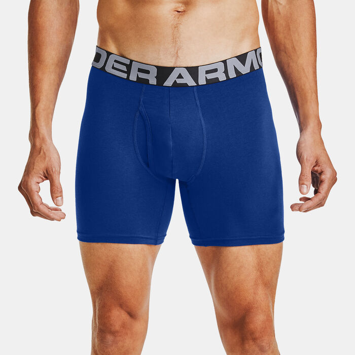 Under Armour Men's Charged Cotton® Boxerjock® Boxers (3 Pack) Blue image number 0