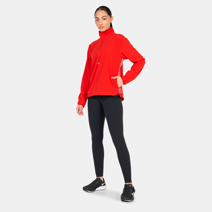 Nike Women's Dri-FIT 1/2-Zip Running Jacket Red Nike Women's Dri-FIT 1/2-Zip Running Jacket Red image number 2