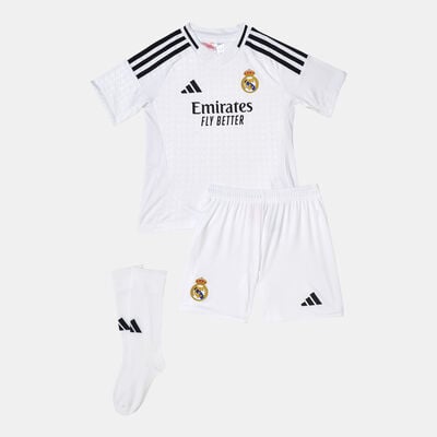 adidas Kids' Real Madrid 24/25 Home Football Mini Kit White adidas Kids' Real Madrid 24/25 Home Football Mini Kit White
