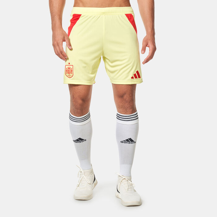 adidas Men's Spain Away Football Shorts - 2024 yellow adidas Men's Spain Away Football Shorts - 2024 yellow image number 0