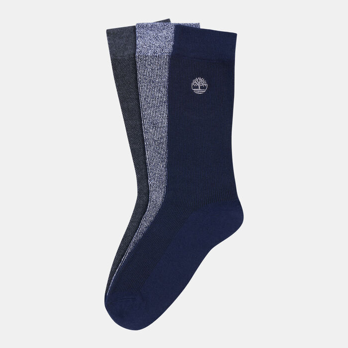 Timberland Men's Marled Rubbed Pique Crew Socks (3 Pack) Blue Timberland Men's Marled Rubbed Pique Crew Socks (3 Pack) Blue image number 0