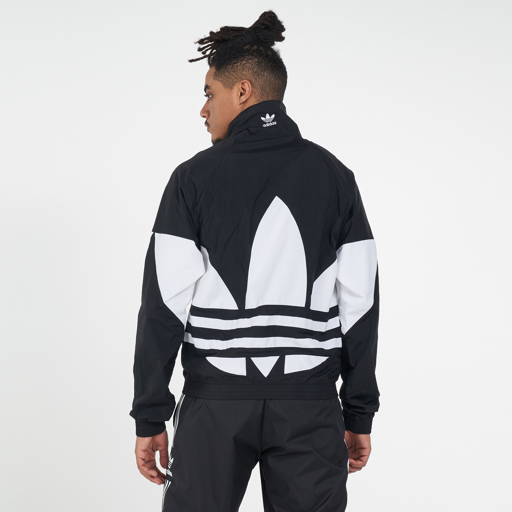 Adidas Originals Rekive Trefoil Allover Print Track Jacket Black / Grey Six  - Bliss Pink | Bramalea City Centre