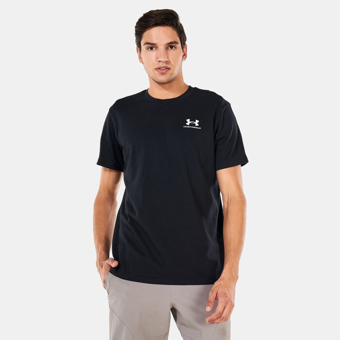 Under Armour Men's Logo Heavyweight T-Shirt Black Under Armour Men's Logo Heavyweight T-Shirt Black image number 0