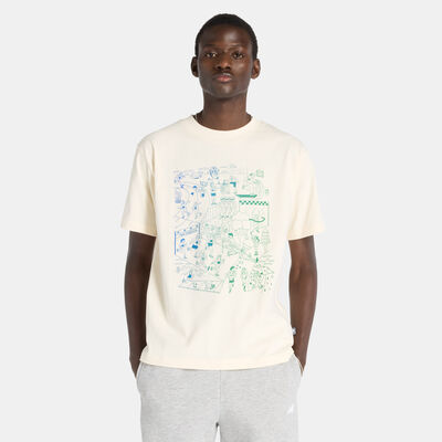 New Balance Men's Athletics Run Mural T-Shirt Beige New Balance Men's Athletics Run Mural T-Shirt Beige