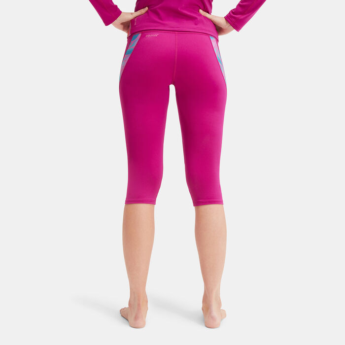 Speedo Women's Printed Panel 3/4 Leggings Purple image number 1