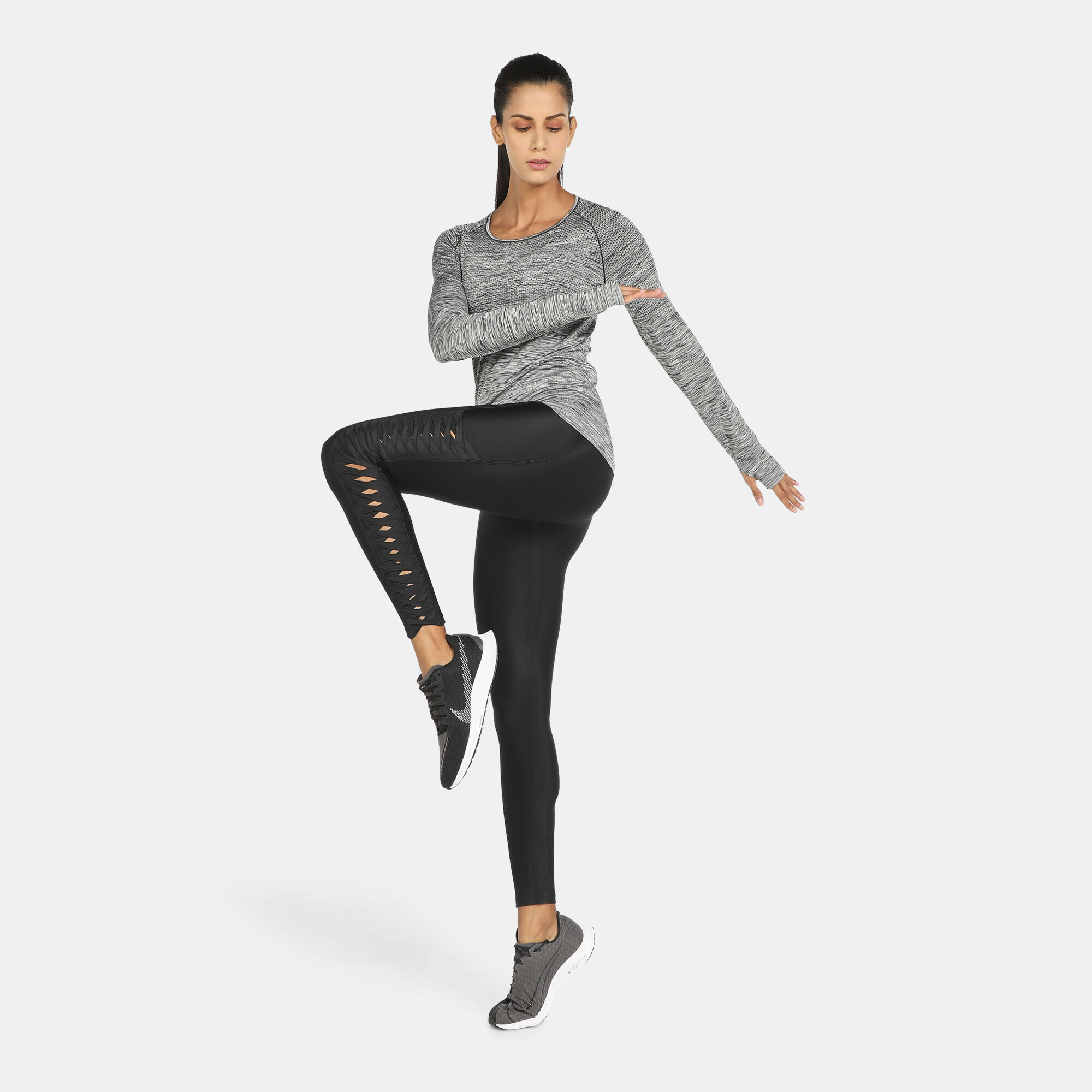 Buy Nike Women s Dri FIT Knit Long Sleeves T Shirt Black in KSA SSS