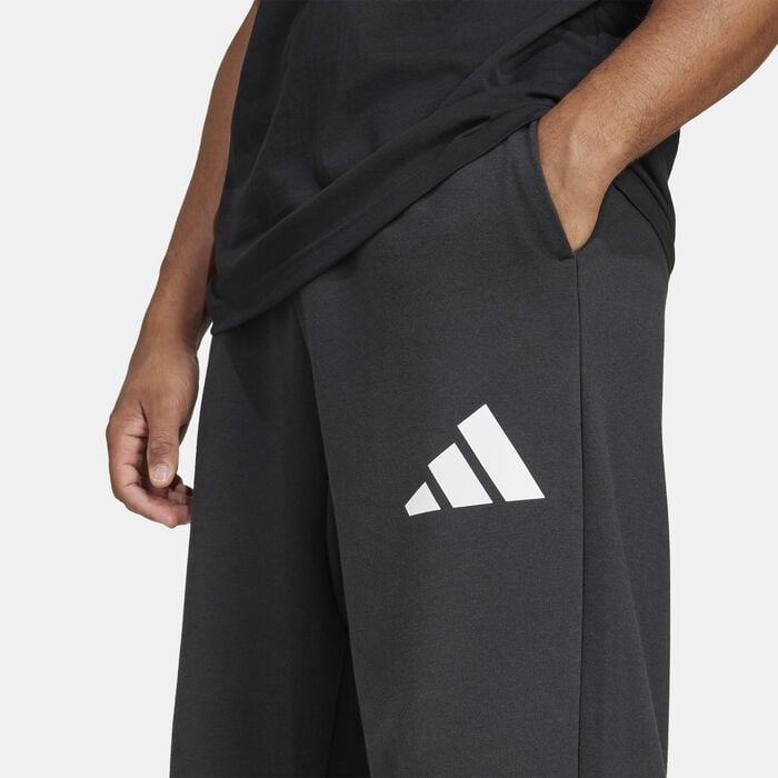 adidas Men's Essentials Logo Wide-Leg Joggers Black adidas Men's Essentials Logo Wide-Leg Joggers Black image number 3