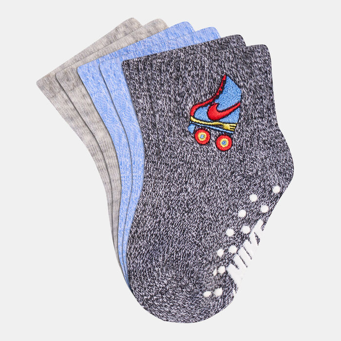 Nike Kids' 'N is for Nike' Gripper Ankle Socks (3 Pairs) Black Nike Kids' 'N is for Nike' Gripper Ankle Socks (3 Pairs) Black image number 0