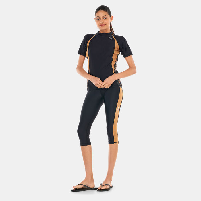 COEGA Women's 3/4 Swim Leggings Black COEGA Women's 3/4 Swim Leggings Black image number 2