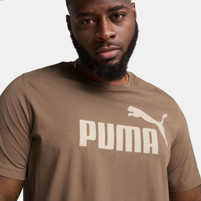 PUMA Men's Essentials No. 1 Logo T-Shirt Beige image number 4