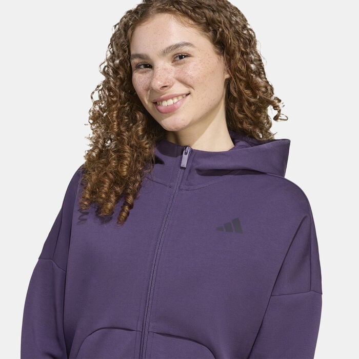 adidas Women's Future Icons Small Logo Hoodie Purple adidas Women's Future Icons Small Logo Hoodie Purple image number 3