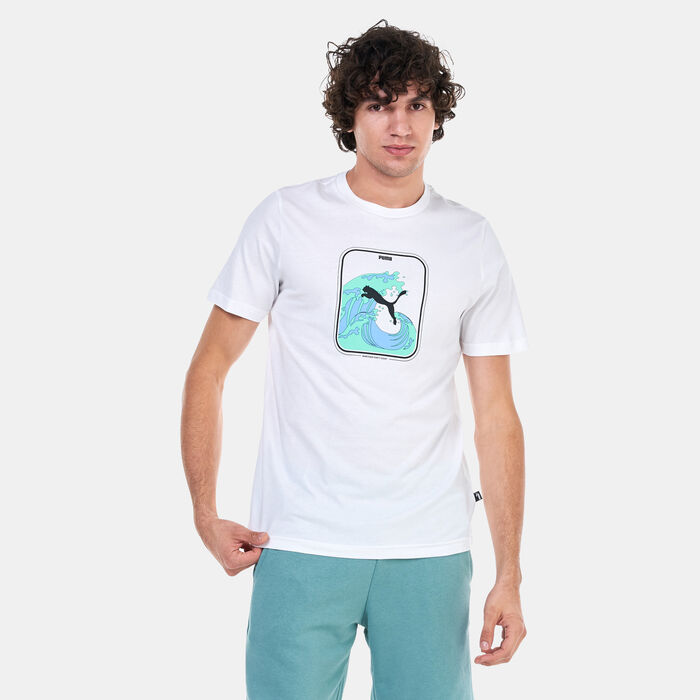 PUMA Men's Graphics Summer T-Shirt Beige PUMA Men's Graphics Summer T-Shirt Beige image number 0