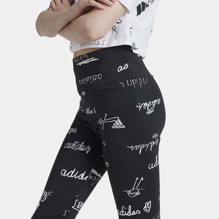 adidas Kids' Brand Love Leggings Black adidas Kids' Brand Love Leggings Black image number 3