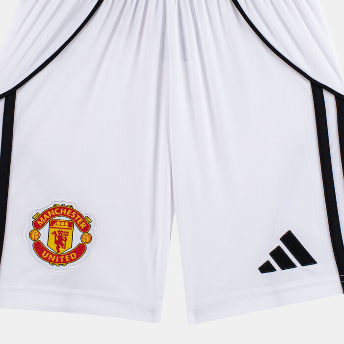 adidas Kids' Manchester United 25/26 Home Replica Football Shorts White image number 4