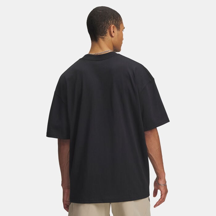 Under Armour Men's Woven Label Heavyweight T-Shirt Black Under Armour Men's Woven Label Heavyweight T-Shirt Black image number 1