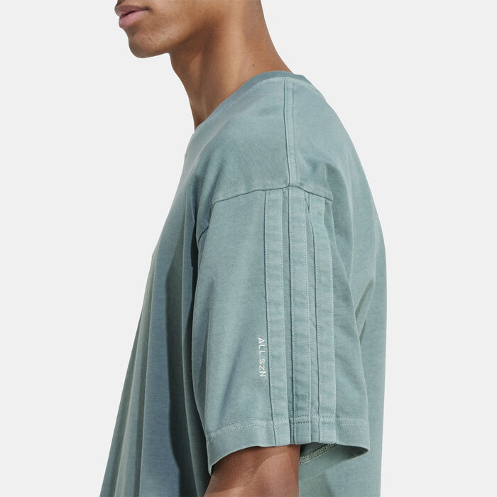 adidas Men's ALL SZN Washed T-Shirt Green image number 4