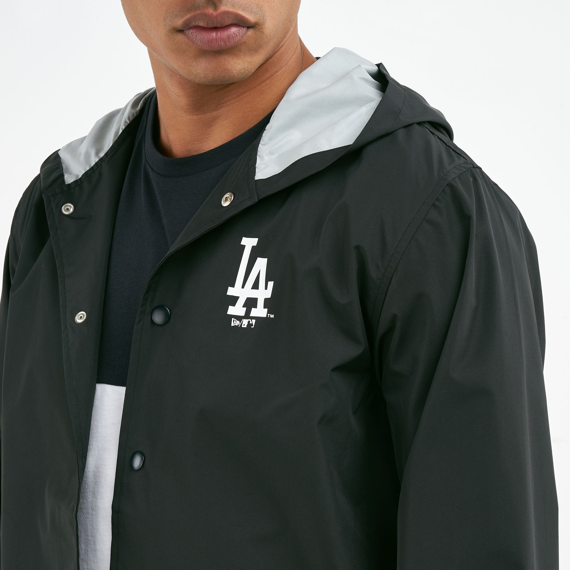 Men s MLB Los Angeles Dodgers Hooded Coach Jacket