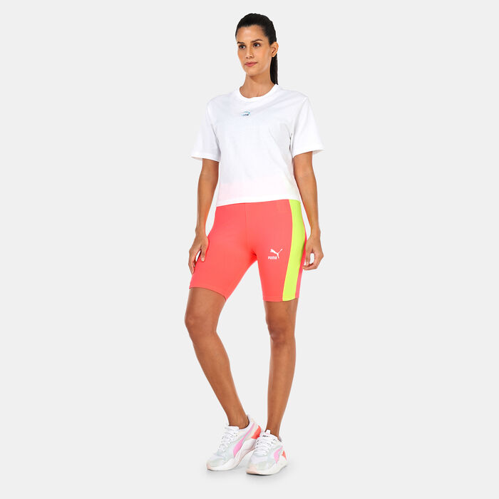 PUMA Women's Summer Squeeze Blocking Bike Shorts yellow image number 2