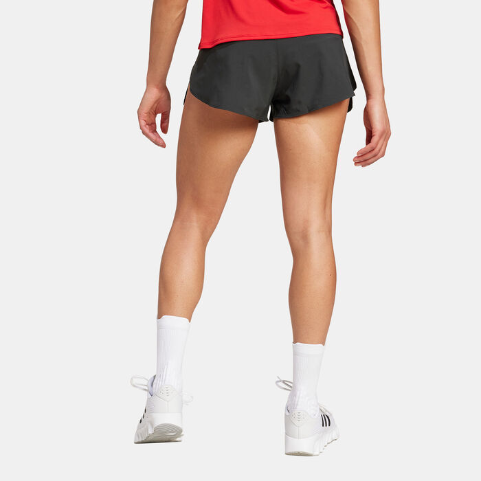 adidas Women's Adizero Essentials Split Running Shorts Black adidas Women's Adizero Essentials Split Running Shorts Black image number 1