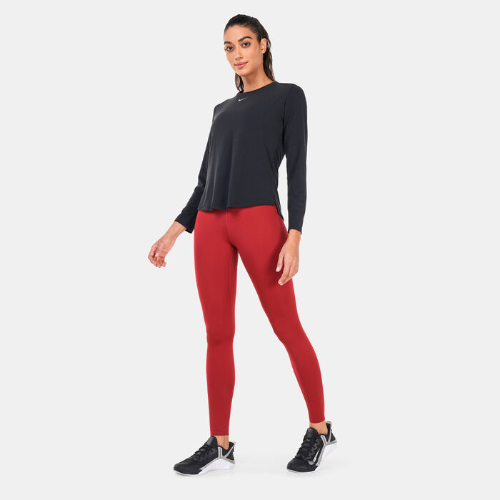 Nike Women's One Dri-FIT UV Luxe Long-Sleeve T-Shirt Black image number 2