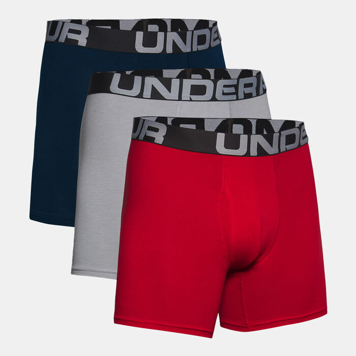 Under Armour Men's Charged Cotton® Boxerjock® Boxers (3 Pack) Red image number 2