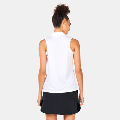 Nike Women's Dri-FIT Victory SLD Sleeveless Polo Shirt White Nike Women's Dri-FIT Victory SLD Sleeveless Polo Shirt White