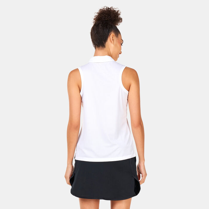 Nike Women's Dri-FIT Victory SLD Sleeveless Polo Shirt White Nike Women's Dri-FIT Victory SLD Sleeveless Polo Shirt White image number 1