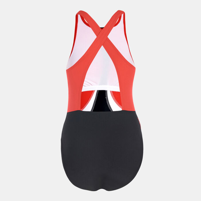 Speedo Women's ColourBlock High Neck Cross Back One-Piece Swimsuit Multi-Color Speedo Women's ColourBlock High Neck Cross Back One-Piece Swimsuit Multi-Color image number 1