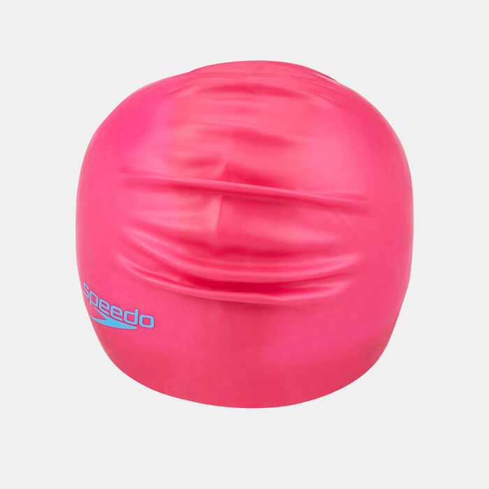 Speedo Kids' Long Hair Swim Cap Pink Speedo Kids' Long Hair Swim Cap Pink image number 1