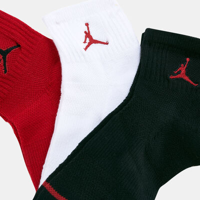 Jordan Kids' Jumpman Quarter Socks (3 Pack) Red