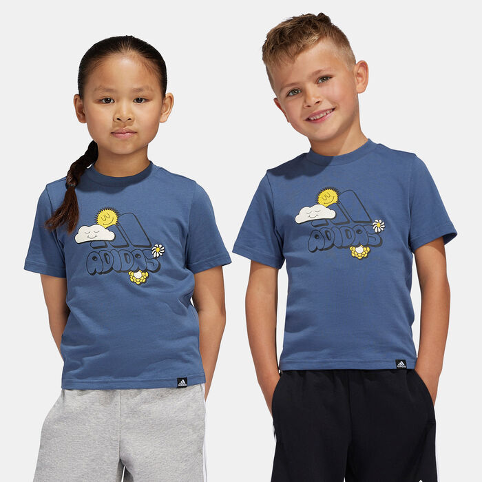 adidas Kids' Doodle Graphic T-Shirt (Older Kids) Grey adidas Kids' Doodle Graphic T-Shirt (Older Kids) Grey image number 0