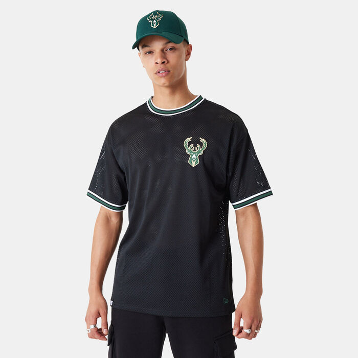 New Era Men's Milwaukee Bucks NBA Mesh T-Shirt Black New Era Men's Milwaukee Bucks NBA Mesh T-Shirt Black image number 0