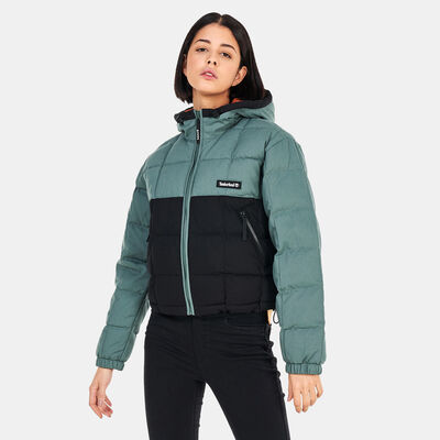Timberland Women's Canvas Puffer Jacket Green Timberland Women's Canvas Puffer Jacket Green